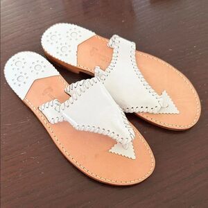 Jack Rogers White Leather Sandals